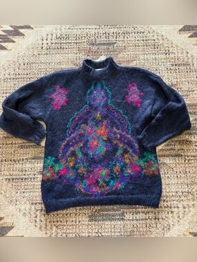 Studio by Michelle Stuart Vintage mohair blend colorful sweater size medium